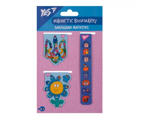 Закладки для книг Yes магнітні Stand with Ukraine 3 шт (708353)
