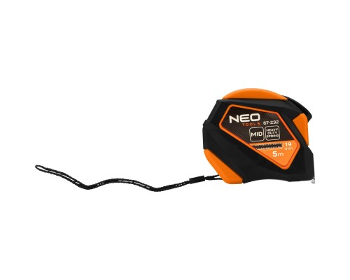 Рулетка Neo Tools 5мx19мм, з фіксатором змотування, магніт (67-232)