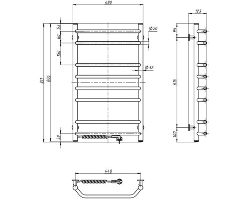 Сушарка для рушників Navin Блюз 480x800 (12-006130-4880)