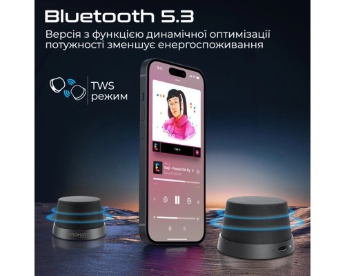 Акустична система Promate Punch 3 Вт Black (punch.black)