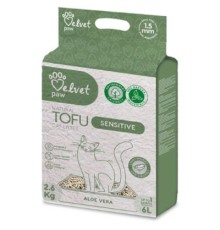 Наповнювач для туалету Velvet Paw TOFU з підвищеною чутливістю, з екстрактом алое вера (1.5 мм) 2.6 кг (TOF70057)