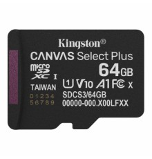 Карта пам'яті Kingston 64GB microSDXC class 10 UHS-I V10 A1 Canvas Select Plus (SDCS3/64GBSP)