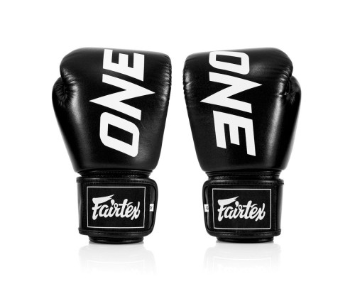Боксерські рукавички Fairtex BGV1-ONE (натуральна шкіра) Black 14 унцій (бинти в комплекті) (BGV1-ONE_14oz_Black)
