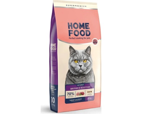 Сухий корм для кішок Home Food For British and Scottish breeds/for large breeds з індичкою та качкою 10 кг (4820235021207)