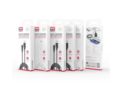 Дата кабель USB 2.0 AM to USB-C 1.0m braided black XO (NB235_C_Black)