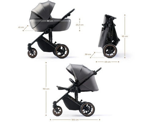 Коляска Kinderkraft 2 в 1 Prime 2 Shadow Grey (KSPRIM02GRY2000) (5902533922932)