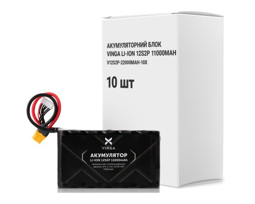 Акумуляторний блок Vinga Li-Ion 12S2P 11000mAh коробка 10 штук (V12S2P-22000MAH-10X)
