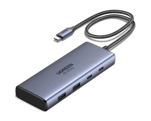 Порт-реплікатор Ugreen Dock CM498 USB3.2 Type-C ->2xUSB-A 3.2/2xUSB-C 3.2 10Гбіт/с/ 2xHDMI 4K60Гц/PD 100W (45379)
