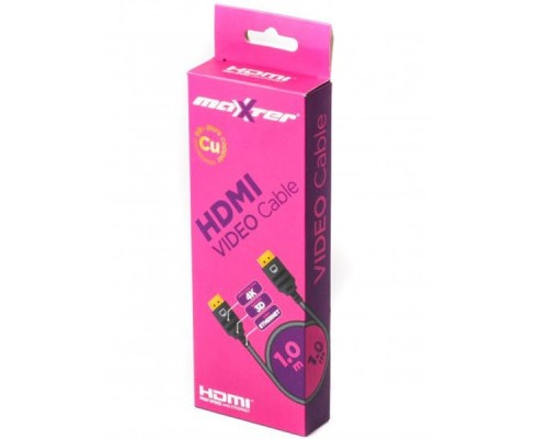 Кабель мультимедійний HDMI to HDMI 1.0m Maxxter (VB-HDMI4-1M)