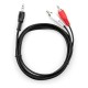 Кабель мультимедійний Jack 3.5mm M to 2xRCA 1.5 m Vinga (VCPDCJ35MRCA21.5BK) 