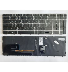 Клавіатура ноутбука HP EliteBook 850 G3/G4,755 G3,ZBook15u G3/G4 черная с серебр,тр (A46082)