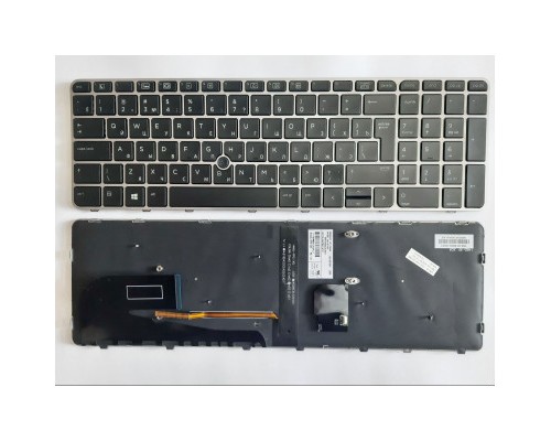 Клавіатура ноутбука HP EliteBook 850 G3/G4,755 G3,ZBook15u G3/G4 черная с серебр,тр (A46082)