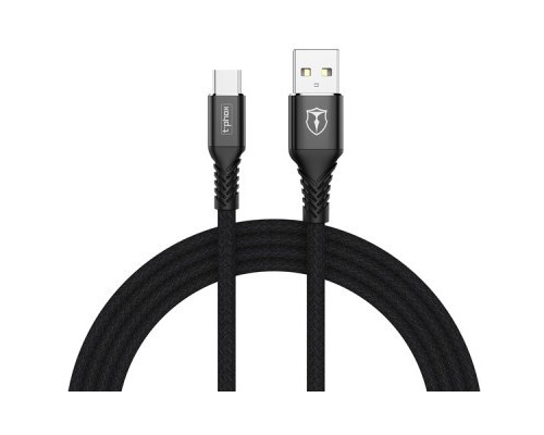 Дата кабель USB 2.0 AM to Type-C 1.0m Jagger T-C814 Black T-Phox (T-C814 black)