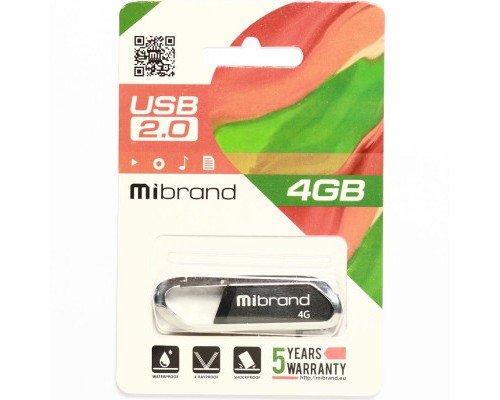 USB флеш накопичувач Mibrand 4GB Aligator Grey USB 2.0 (MI2.0/AL4U7G) 