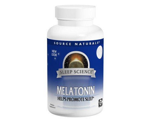 Амінокислота Source Naturals Мелатонін 1 мг, Смак Апельсину, Sleep Science, 100 таблеток (SNS-00706) 