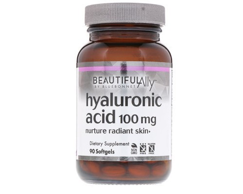 Вітамінно-мінеральний комплекс Bluebonnet Nutrition Гіалуронова кислота 100 мг, Beautiful Ally, 90 желатинових к (BLB-01512)