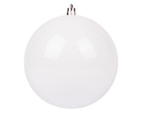 Ялинкова іграшка Novogod`ko куля, пластик, 8 cм, біла, глянець (974035)