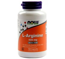 Амінокислота Now Foods L-Аргінін, L-Arginine, 500 мг, 100 капсул (NOW-00030) 