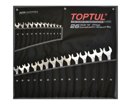 Ключ Toptul ключів комбінованих 26 шт 6-32 мм Super-Torque (GPAW2601)