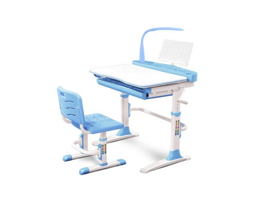 Парта зі стільцем Evo-kids Evo-19 BL + лампа
