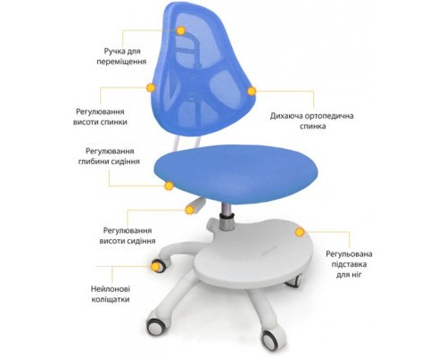 Парта з кріслом Evo-kids Evo-30 BL Blue + крісло Y-400 Blue (Evo-30 BL + Y-400 BL)