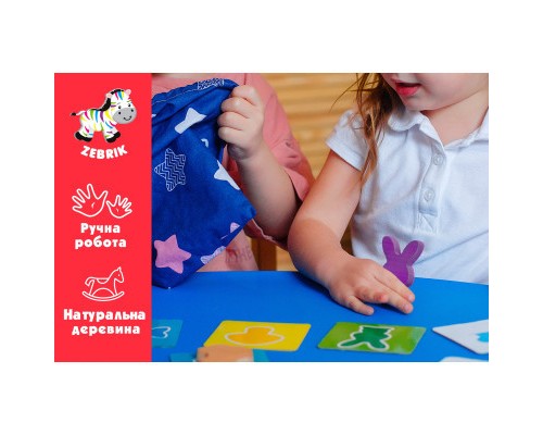 Розвиваюча іграшка Vladi Toys Дерев'яні фігурки в мішечку Кольори та форми (ZB2001-01) Розвиваюча іграшка Vladi Toys Дерев'яні фігурки в мішечку Кольори та форми (ZB2001-01)