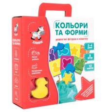 Розвиваюча іграшка Vladi Toys Дерев'яні фігурки в мішечку Кольори та форми (ZB2001-01)