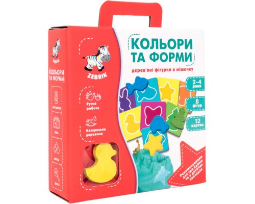 Розвиваюча іграшка Vladi Toys Дерев'яні фігурки в мішечку Кольори та форми (ZB2001-01) Розвиваюча іграшка Vladi Toys Дерев'яні фігурки в мішечку Кольори та форми (ZB2001-01)