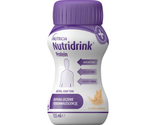 Дитяча суміш Nutricia Nutridrink Protein Vanilla зі смаком ванілі з високим вмістом білка та енергії 4 шт х 125 мл (8716900565403)