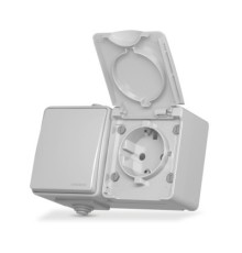 Розетка Videx BINERA IP65 зовнішня 1ая із заземленням (VF-BNW3-G)