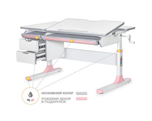 Парта Mealux Hamilton Multicolor Pink Lite (BD-680 W/G MC + PN Lite)