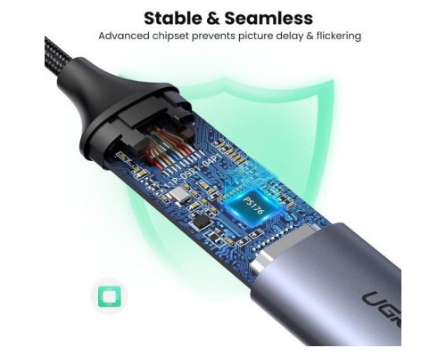 Перехідник USB2.0 Type C to HDMI V2.0 4K60Hz 10cm CM297 gray Ugreen (70444)