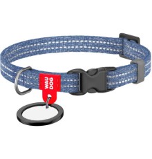 Нашийник для тварин WAUDOG Re-cotton з QR паспортом для котів та дрібних порід собак XS синій (164012)