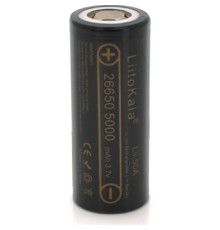 Акумулятор 26650 5000mAh (5100-5500mAh) 25A, 3.7V (2.5-4.2V), Black, 2шт в уп., ціна за 1шт Liitokala (Lii-50A / 23383)