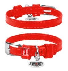 Нашийник для тварин WAUDOG Glamour з QR паспортом без прикрас M Ш 25 мм червоний (33043)
