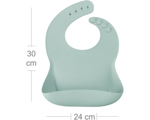 Слинявчик MinikOiOi силіконовий 100% Basics-Bib 2 шт (River Green/Powder Grey) (101020067)