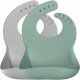 Слинявчик MinikOiOi силіконовий 100% Basics-Bib 2 шт (River Green/Powder Grey) (101020067)