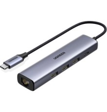 Концентратор Ugreen USB 3.0 Type-C to 3xUSB 3.0 + RJ45 1000M CM475 grey (20932)