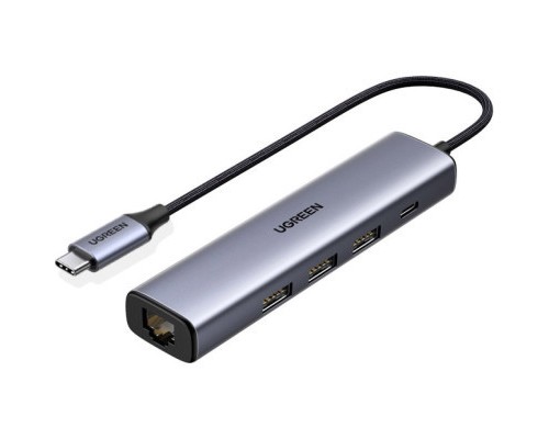 Концентратор Ugreen USB 3.0 Type-C to 3xUSB 3.0 + RJ45 1000M CM475 grey (20932)