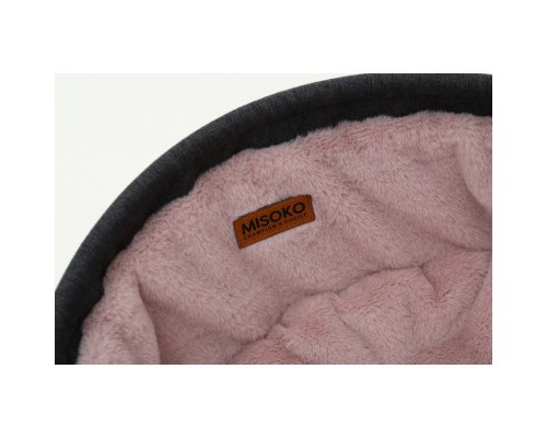 Лежак для тварин MISOKO&CO Pet bed round plush 45x45x22 см grey and pink (HOOP31839)