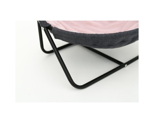 Лежак для тварин MISOKO&CO Pet bed round plush 45x45x22 см grey and pink (HOOP31839)