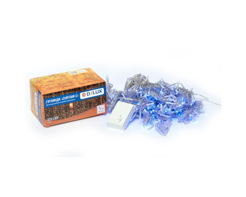 Гірлянда Delux Curtain С 320LED 3х3 м синій/прозорий IP20 (90017999)