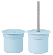 Поїльник-непроливайка MinikOiOi Sip+Snack - Mineral Blue / Powder Grey (101100109)