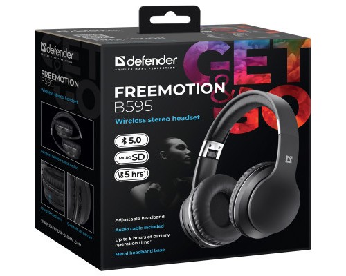 Навушники Defender FreeMotion B595 Bluetooth Black (63595)