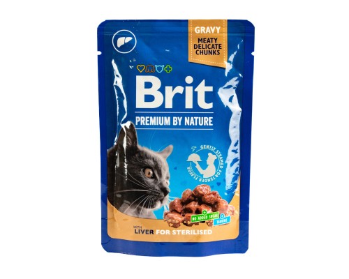 Вологий корм для кішок Brit Premium з печінкою для стерилізованих 100 г (8595602548453) Вологий корм для кішок Brit Premium з печінкою для стерилізованих 100 г (8595602548453)
