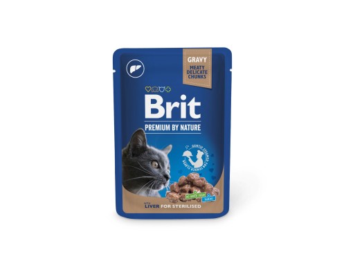 Вологий корм для кішок Brit Premium з печінкою для стерилізованих 100 г (8595602548453) Вологий корм для кішок Brit Premium з печінкою для стерилізованих 100 г (8595602548453)