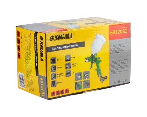 Фарбопульт Sigma HVLP 1.4 верхній бак, редуктор (6812081)