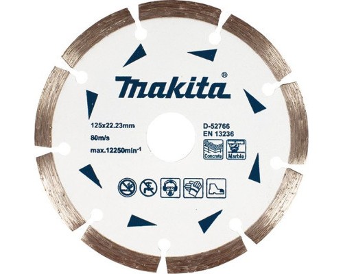 Круг відрізний Makita алмазний по бетону та мармуру сегмент 125x22.23 мм (D-52766)