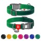 Нашийник для тварин WAUDOG Nylon Mono з QR паспортом, пластиковий фастекс L зелений (521518)