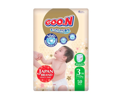 Підгузки GOO.N Premium Soft Трусики 7-12 кг Розмір 3 M 50 шт (F1010101-156)